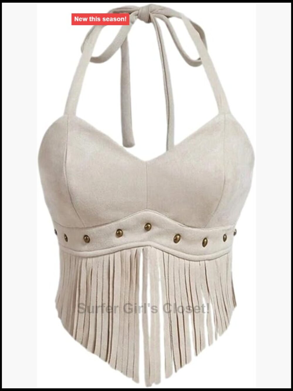 Fringe Halter Tank Top Cowgirl Concert Outfit Hippie Western Tassel Suede